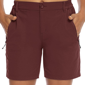 Shorts de golf d'été haute performance pour femmes, respirants, tricotés, avec fermeture éclair à la taille, motif uni, service OEM, séchage rapide - Product Image 5
