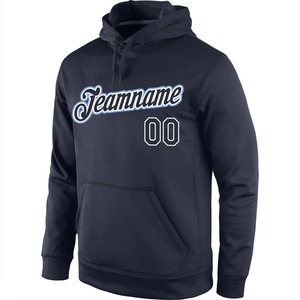 Custom Wholesale Stitched Navy <b>White</b> Sports Pullover Sweatshirt Hoodie Embroidery Fleece Breathable Team Training Apparel - Product Image 2