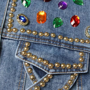 100% Cotton Denim <b>Jackets</b> Men Casual Solid Color Pocket Men Style High Quality Clothing Denim Men's <b>Rhinestone</b> <b>Jackets</b> - Product Image 4