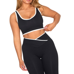 Venta al por Mayor de Ropa Deportiva Ecológica Personalizada para Mujer, Talla Grande, Sin Costuras, Transpirable, de Secado Rápido, Resistente a Impactos, con Alto Soporte y Colores en Contraste, para Yoga - Product Image 1