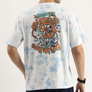 T-shirt personnalisé pour homme 100% coton tie-dye, vente en gros, logo imprimé de haute qualité, t-shirt blanc pour homme - Product Image 5