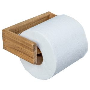 Porte-rouleau de papier toilette moderne en bois, organisateur de rangement, porte-serviettes, support de papier de cuisine sur pied en bois - Product Image 4