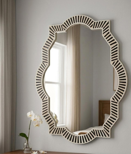 Bone Inlay Art Deco <b>Rectangular</b> Wall <b>Mirror</b> Custom Design Handmade Eco-Friendly Framed - Product Image 1