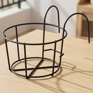 Support rond en métal pour pot de fleurs suspendu, support Gamla pour jardinières de balustrade, support de pot pour décoration de balcon extérieur, plante - Product Image 5