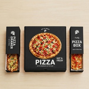 Custom Recycled Materials Slice Slide Drawer Pizza Paper <b>Box</b> Logo Takeout Rectangle Slide Open Slice Pizza Carton - Product Image 5
