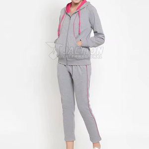 Low Moq Custom Design Women <b>Tracksuits</b> Outdoor Use Women Clothing Solid Color <b>Plain</b> <b>Tracksuit</b> - Product Image 4