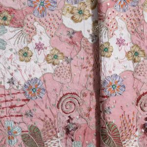 Premium position print with embroidery fabric is a modern textile designed for stylish fashion and <b>garment</b> collections This fabr - Product Image 5