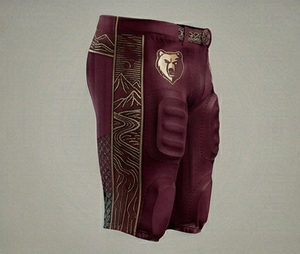 Pantalones Cortos de Compresión Ajustados para Hombre, Color Granate, Estampado Geométrico Sublimado, Absorben la Humedad, Transpirables, de Secado Rápido, Cintura Elástica - Product Image 5