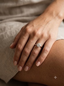 Bague de fiançailles classique en or avec diamant rond brillant cultivé en laboratoire pour femme, Shivay Star Diamond - Product Image 3