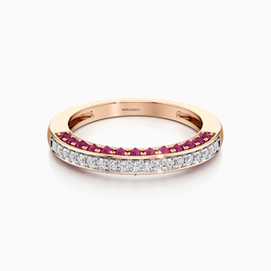 Bague de fiançailles de luxe avec diamant rond et saphir rose pour femme en or 10K 14K 18K et argent 925/935 plaqué rhodium - Product Image 2