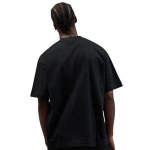 T-shirt noir décontracté pour homme, coupe ample, manches courtes, col rond, coton, style streetwear minimaliste, idéal pour l'été, confort quotidien - Product Image 6