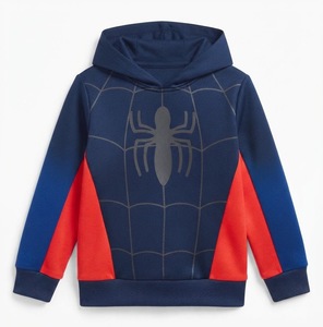 เสื้อสเวตเตอร์มีฮู้ดเด็กสไปเดอร์แมนแขนยาวผ้าฝ้ายผสมสวมใส่สบายๆ - Product Image 4
