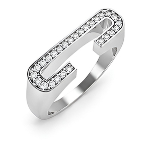 Exclusive 925 Sterling Silver Alphabet <b>Name</b> <b>Ring</b> Diamond Look CZ Custom Jewelry Gift For Men Women - Product Image 3