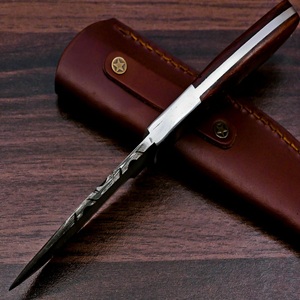 Cuchillo de caza de hoja fija de Damasco personalizado con mango de madera, cuchillo para exteriores, cuchillo de camping, suministro OEM, regalo para EE. UU. y la UE - Product Image 3