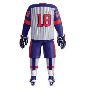 Custom Sublimated Ice Hockey Jersey Men's Full Sleeve Striped Uniform Moisture Wicking All Seasons Adult Sport Wear - Product Image 4