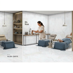 Azulejos de Porcelana Mate Alba Onyx Vistaar 800x1600mm, Efecto Ónix Blanco Moderno y Elegante para Espacios Interiores/Exteriores de Primera Calidad - Product Image 3