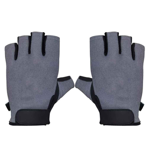 Guantes de Gimnasio para Levantamiento de Pesas con Cierre de Gancho y Bucle, de Cuero, Resistentes, de Medio Dedo, Antideslizantes, Ligeros, Unisex, para Exteriores - Product Image 6