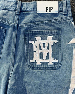 Último Diseño, MOQ Bajo, Shorts de Mezclilla Bordados Lavados / Shorts de Mezclilla de Algodón para Hombre, Diseño Vintage, Ropa Urbana de Verano Personalizada - Product Image 4