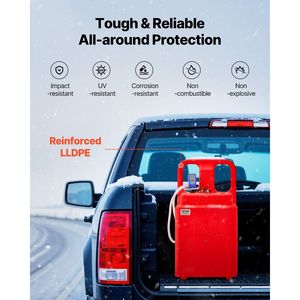 Portatile 32 galloni carburante Caddy 12V DC 2.5 GPM elettrico pompa di trasferimento carburante 4 ft tubo di erogazione Auto-Stop sensore Diesel benzina rossa - Product Image 4