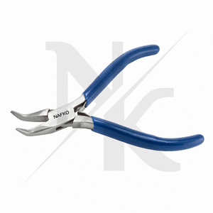 Professional Bent Chain Nose Pliers 115mm Stainless Steel Jewelry Making Tool Loop Closing <b>Wire</b> Bending Handcrafted Jewelry Tool - Product Image 2