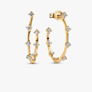 Modernos Pendientes Colgantes de Oro de 18K con Micro Pavé, Joyería de Aniversario de Lujo en Plata de Ley Chapada en Oro - Product Image 1