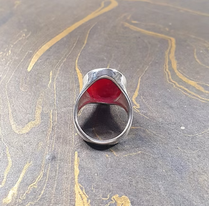 Anillo de Rubí Natural con Corte Ovalado (8.5 Gramos) en Plata de Ley 925 con Piedra Preciosa Natural, Joyería para Uso Diario - Product Image 4