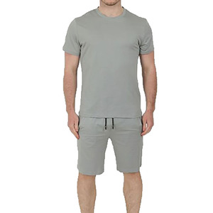 Ensemble court décontracté d'été pour hommes, respirant, 2 pièces, grande taille, avec logo personnalisé, tissu polyester/coton - Product Image 4