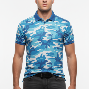 เสื้อโปโลผู้ชายผ้าโพลีเอสเตอร์ 100% ระบายอากาศได้ดี พิมพ์ลายแบบซับลิเมชั่น แห้งเร็ว สำหรับเล่นกอล์ฟ  พร้อมโลโก้สั่งทำพิเศษ - Product Image 4