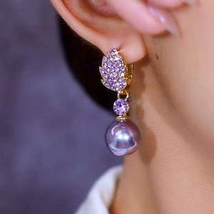 Boucles d'oreilles unisexes AMBER JEWELS romantiques plaquées or rose 18 carats, or massif rempli, diamant naturel taille brillant, luxe certifié IGI - Product Image 1