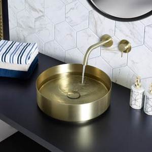 Hand Polished Brass Wash <b>Basin</b> Elegant Bathroom Vanity Sink Premium Decorative Bowl Durable Luxury Interior Home Improvement Pro - Product Image 1