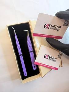 แหนบดัดขนตา GETUP BROSONS IMPEX 90 องศา สีชมพู/ม่วง ปลายทอง  ผิวเรียบ ป้องกันแม่เหล็ก ป้องกันไฟฟ้าสถิตย์ ขนาด 10 มม. ทำจากสแตนเลส - Product Image 5