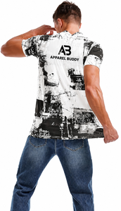 T-shirt décontracté à manches courtes 100 % coton pour homme de la marque AMY, coupe classique, broderie frontale, couleur unie, logo personnalisé, vente en gros - Product Image 3