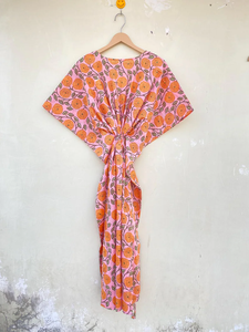 Vestido Kaftán Informal de Verano con Estampado Floral Tropical, sin Mangas, de Algodón, para Mujer, Ropa de Playa, Estilo Asia Pacífico - Product Image 6