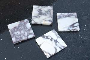 Elegant and Premium Calacatta Marble <b>Coaster</b> Set With Real Natural Stone Finish For Luxury Home Decor Coffee <b>Table</b> Protection - Product Image 5