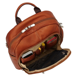 Fashion Leather Men's Backpack with Cowhide Leather Handbag with Large Capacity Computer Bag Unisex Travel Backpack - Product Image 4