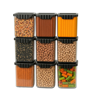 9PCS PET Airtight Leak-Proof Dishwasher Safe Eco-Friendly BPA Free Food Storage <b>Container</b> Set with Lids - Product Image 2