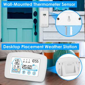 Senza fili 1Pc per interni/esterni stazione meteo orologio 196FT gamma di casa intelligente termometro sensore per il monitoraggio di umidità della temperatura - Product Image 1