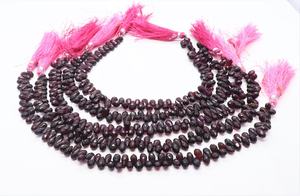 Perles de grenat rhodolite naturel facettées en forme de goutte 4x6 MM, perles de pierres précieuses grenat rose, perles en forme de goutte à coupe latérale de 10 pouces pour bijoux - Product Image 4