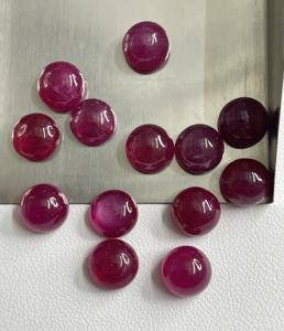 Cabujón de Rubí Africano Natural de Calidad Comercial, Tratado Térmicamente, Forma Redonda de 8 mm, Color Rojo Rosado, Gema Suelta para Joyería - Product Image 4