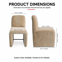 Chaise de salle à manger sans accoudoirs DM Custom Fabric avec rembourrage doux en cuir PU et support métallique pour les acheteurs en gros