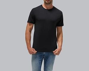T-shirt en laine mérinos respirant à manches courtes et col rond, séchage rapide, coupe ajustée ou ample, couleur noire, idéal pour la course en extérieur - Product Image 3