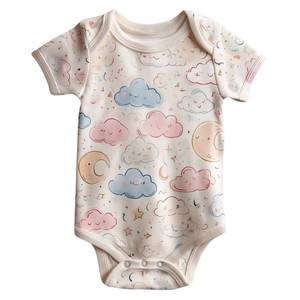 Organic Cotton Unisex Baby Onesie Soft Breathable Eco-Friendly Two Way Zipper OEM Wholesale - Product Image 1