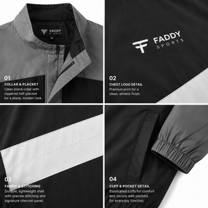 Veste coupe-vent légère pour homme avec logo personnalisé, imperméable, color block, pour sports de plein air, pull à demi-zip, coupe-vent décontracté - Product Image 4