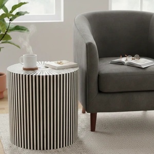 NA CRAFTLINES Traditional Bone Inlay <b>Stool</b> for Home and <b>Bedroom</b> Decor Best for Living Room - Product Image 2