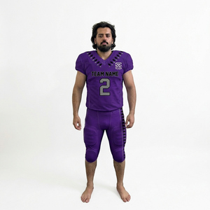 Custom Sublimated American Football Uniform Set With Built In Thigh <b>Knee</b> <b>Padded</b> Pants - Product Image 1