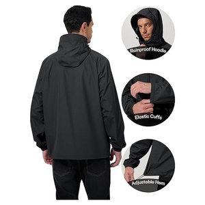 Men's Rain <b>Jacket</b> Windbreaker <b>Waterproof</b> <b>Jacket</b> Raincoat for Cycling Running Hiking Outdoor Gear Hooded <b>Lightweight</b> <b>Packable</b> - Product Image 6