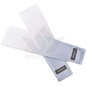 Manchons de cyclisme noirs 100 % polyester, protection anti-UV, unisexe, adultes, couleur unie, articles en stock - Product Image 2