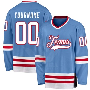 Jersey de Hockey sobre Hielo Personalizado para Hombre, Sublimado, Cuello en V, Absorbente de Humedad, 280g, Poliéster, Manga Tres Cuartos, Corte Regular para Adulto, 3D - Product Image 3