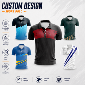 Polo de golf personnalisé haut de gamme, tissu extensible anti-humidité, vêtements d'équipe pour les événements scolaires, les clubs et les associations - Product Image 1