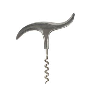 Sacacorchos de metal vintage en forma de T, de aleación de zinc plateada, con mango ondulado de diseño único, herramienta accesoria para bar, en oferta - Product Image 1